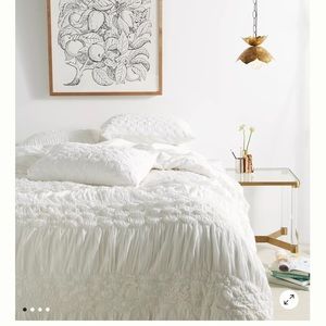 Anthropologie Ruched Dulcimer duvet and shams BRAND NEW IN BAG - Queen